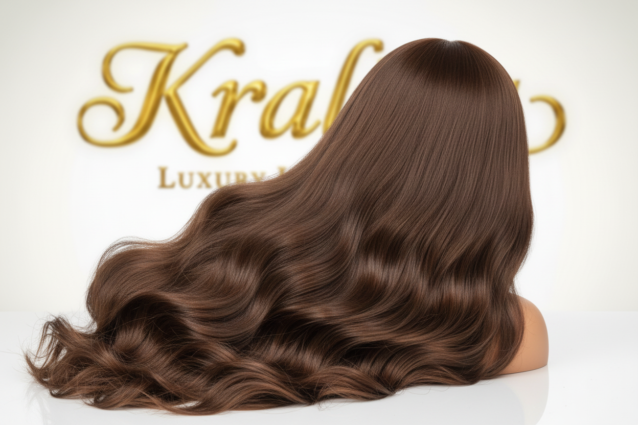 keep this in the background and show me a lucious wig